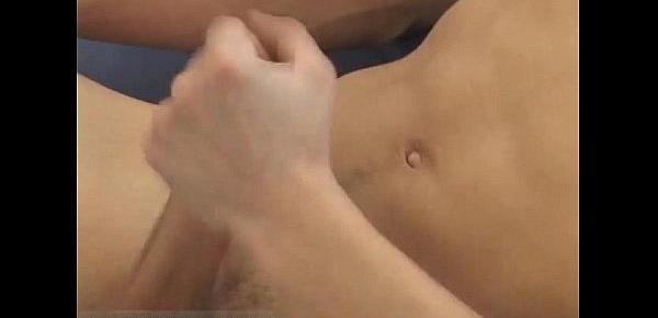  Gay fuck Andre touches his super hot figure and fondles his pubes